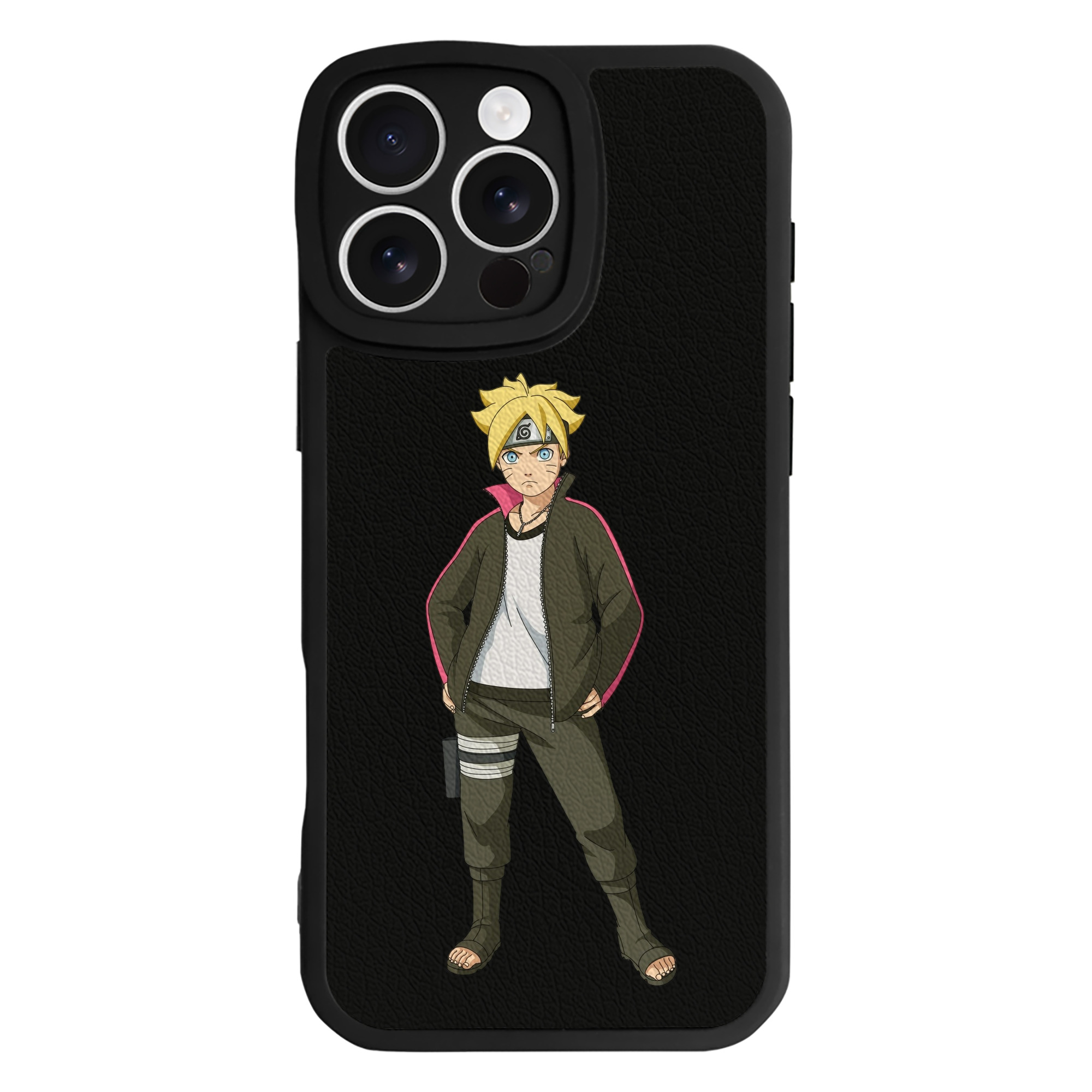 （画像用） NARUTO -ナルト- うずまき ボルト Uzumaki Boruto 【iPhone 16シリーズ対応】シリコンスマホケース（レザー調） 材質：シリコン